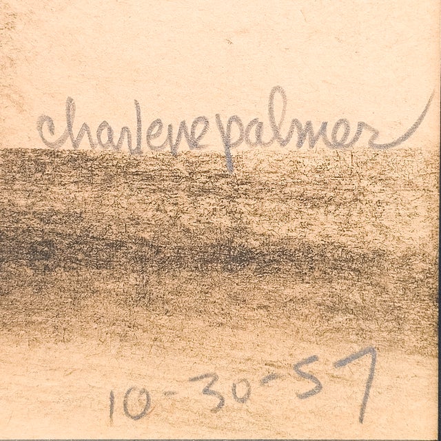 Drawing/Sketching Materials Male Figure at Table - Charlene Palmer, C. 1957 For Sale - Image 7 of 10