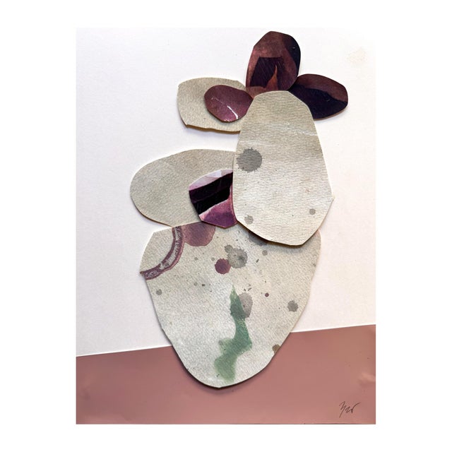 "Love Without Words" is an original mixed media collage on paper by Zac Woodiel. This is one of six pieces in the "Love...
