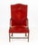 Federal Style Mahogany Lolling Arm Chair, with burnt orange upholstery on four tapered legs. 48" H x 25.5" W x 23.25" D;...