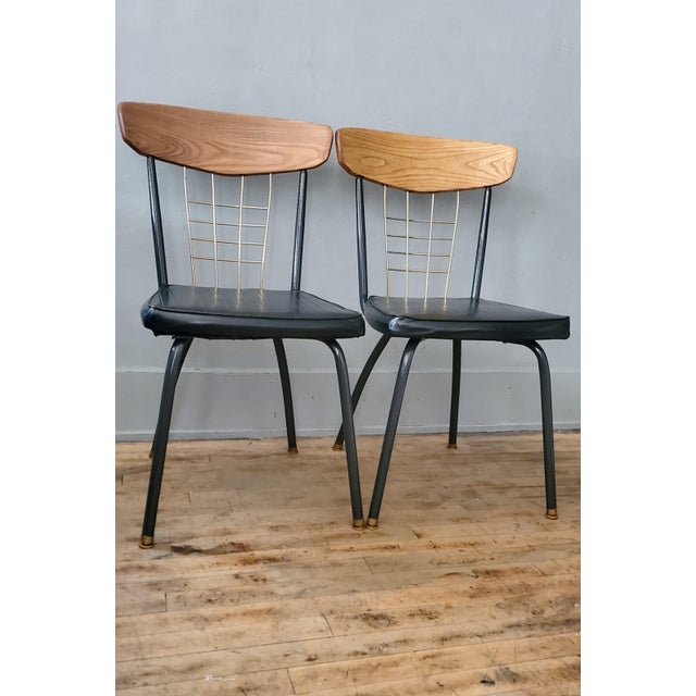 Mid-Century Modern 1960s Vintage Howell Metal Dining Chairs- a Pair For Sale - Image 3 of 7