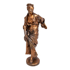 Alfred Lanson "Geisha" Patinated Bronze Sculpture