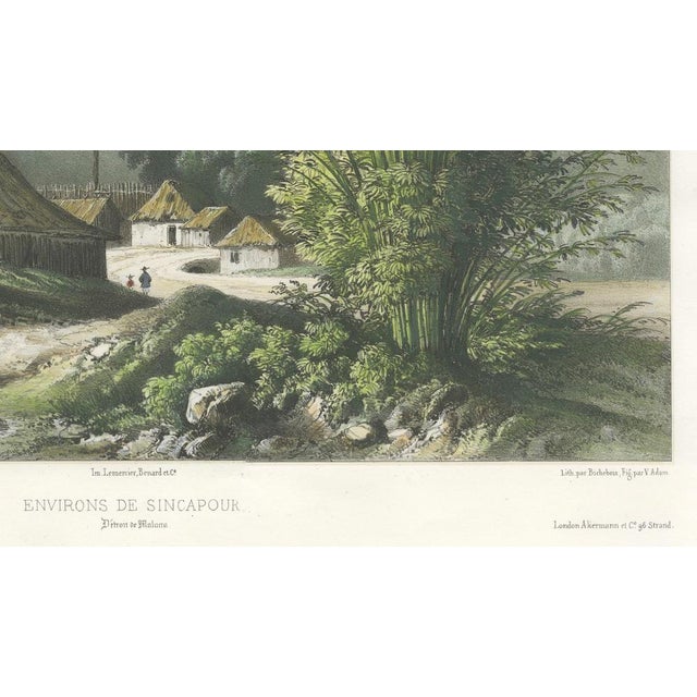 Paper After B. Lauvergne, Singapore Environs View, French Exploration, Lithograph, 1845 For Sale - Image 7 of 10