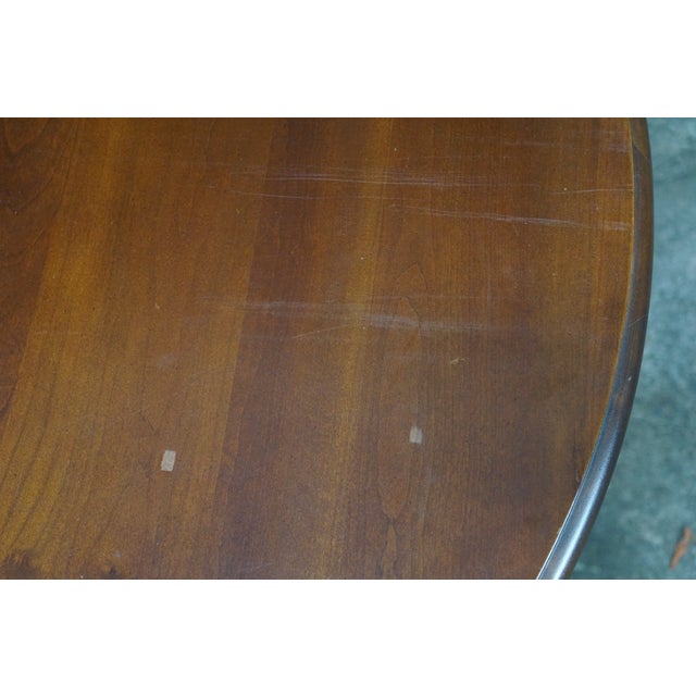 Late 20th Century Broyhill Furniture Village Tapestry Queen Anne Style Dining Breakfast Table 68" For Sale - Image 5 of 18