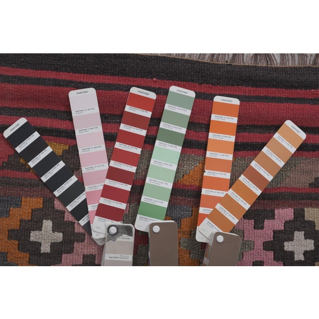 1960s Striped Turkish Kilim Runner Rug 2'5'' X 12'7'' For Sale - Image 9 of 10