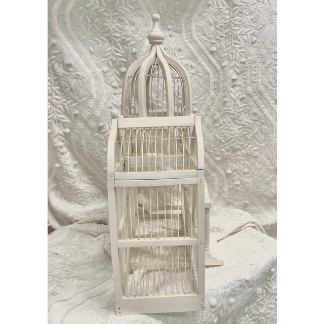 1960s Architectural White Decorative Birdcage With Domed Pavilion Silhouette For Sale In Phoenix - Image 6 of 6