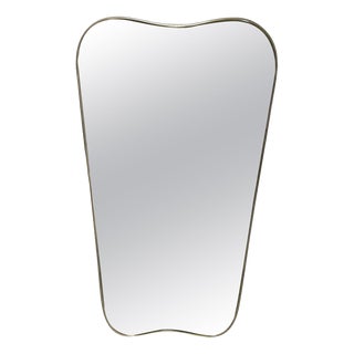 Mid-Century Brass Wall Mirror, Italy, 1950s For Sale