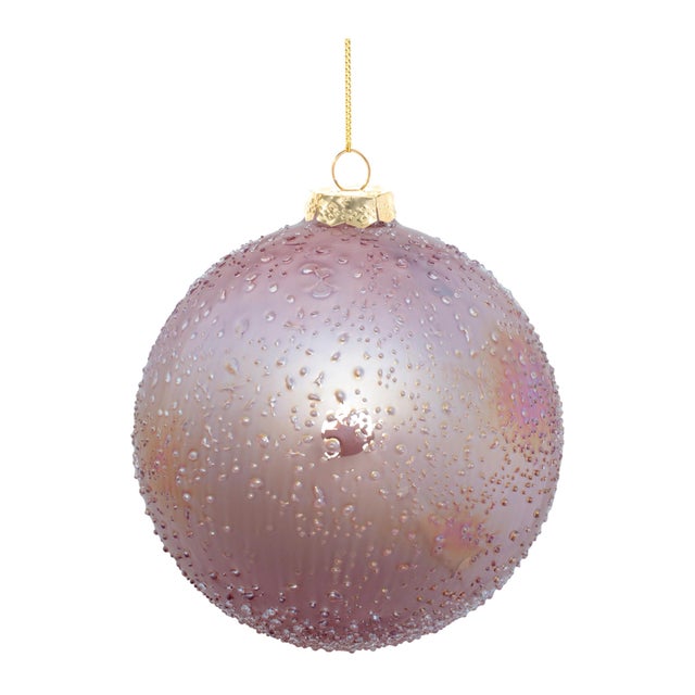 Contemporary Iridescent Beaded Glass Ornament (Set of 4) For Sale - Image 3 of 5