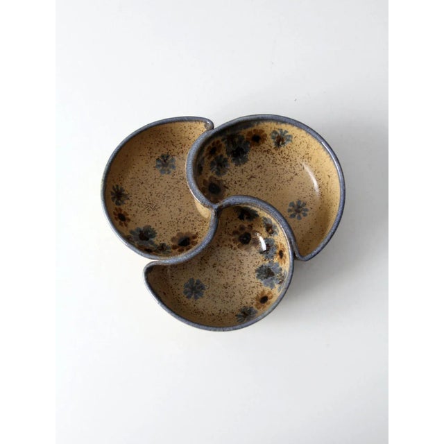 Vintage Studio Pottery Divided Bowl For Sale - Image 11 of 11