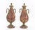 Pair of French Neoclassical Style Ormolu Mounted Rouge Griotte Urn Forms, each with two swan head form handles. 20.75" H x...