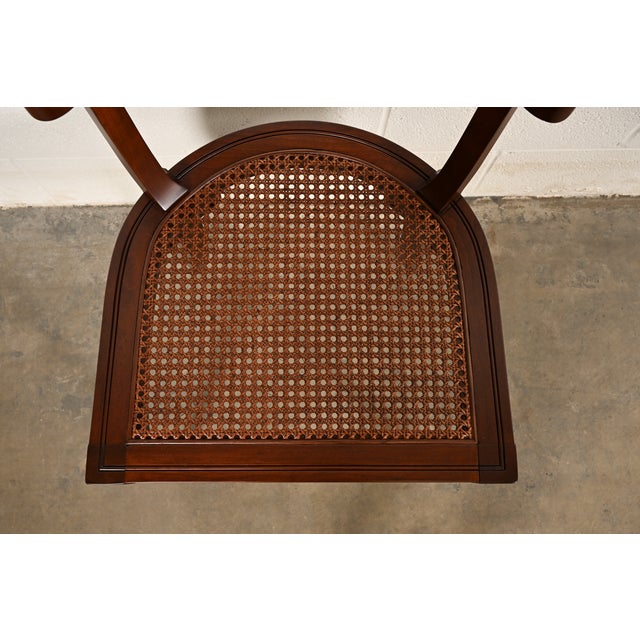 Brown Michael Taylor for Baker Furniture Klismos Cherry Wood and Cane Side Chairs or Dining Chairs, Newly Refinished For Sale - Image 8 of 15
