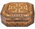Gorgeous Mid-Century box featuring an intricate hand-carved solid walnut wood with remarkable Moorish Arabesque pattern,...