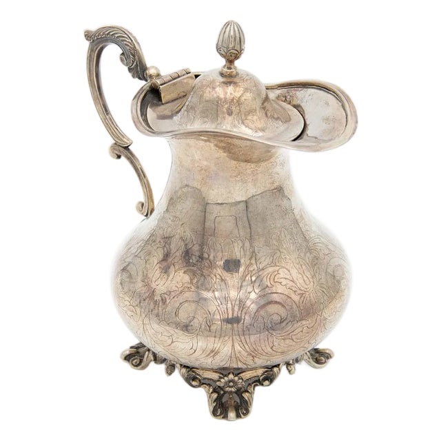 Silver Milk Jug with Cut-Out Support Legs For Sale