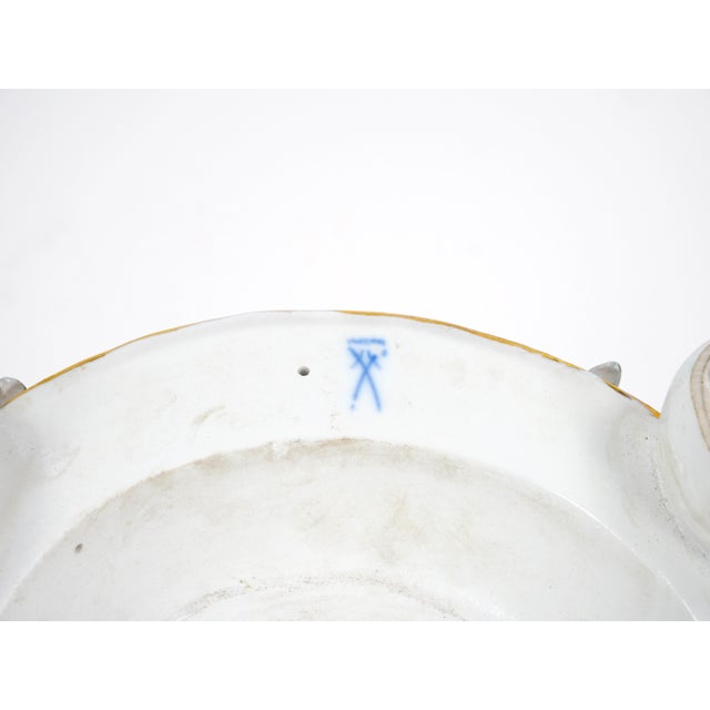 Antique Pair Large German Meissen Porcelain Figural Centerpieces For Sale - Image 12 of 12