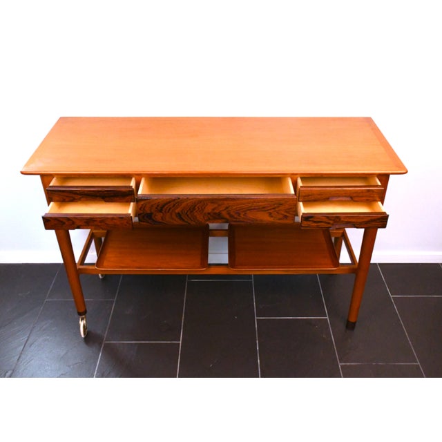 Nordiska Kompaniet Swedish Modern Foldable Serving Sideboard by Christian Fallesen for Nordiska Kompaniet, 1940s For Sale - Image 4 of 13