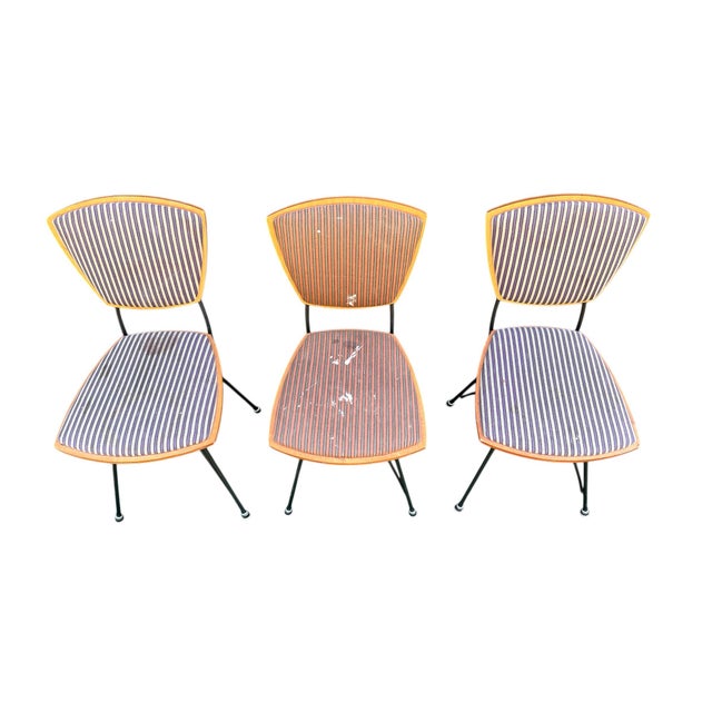 Mid-20th Century Plywood Chairs With Iron Frames For Sale - Image 4 of 12