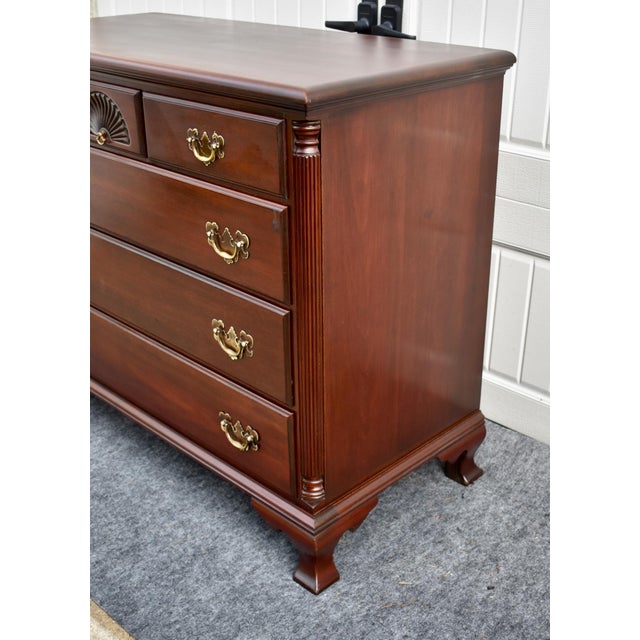Vintage Chippendale Mahogany Chest of Drawers Carved Shell Dresser For Sale - Image 9 of 16