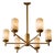6 Light Alabaster Chandelier, Modern Brass Chandelier, Natural Stone Ceiling Light, Luxury Mid Century Dining Room Lighting For Sale