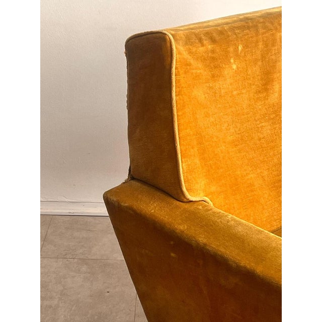 Italian Ochre Velvet Chairs, 1950s, Set of 2 For Sale - Image 12 of 17