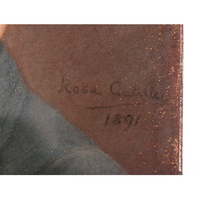 Rosa Catella, Portrait of a Man, 1891, Pastel on Paper, Framed For Sale - Image 6 of 18