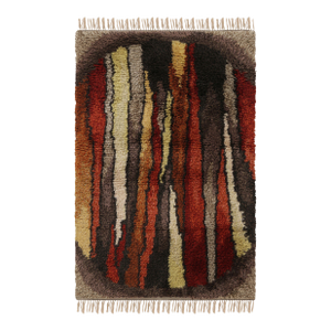 Vintage Swedish Rya Rug, Colorful Scandinavian Geometric Patterns - Rug & Kilim
