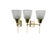 Wall Lights in Brass and Beige, 1950s, Set of 2 For Sale