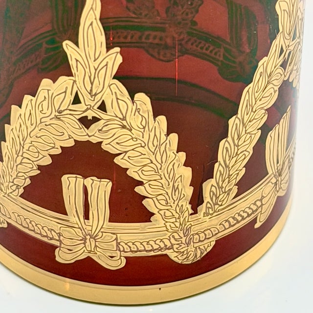 Italian Red Highball Glasses with 24k Gold Garlands from Interglass, 1980s, Set of 6 For Sale - Image 11 of 14