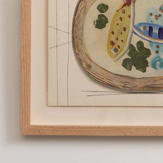 Yellow 1948 Framed Lithographic Plate, Céramiques De Picasso For Sale - Image 8 of 8