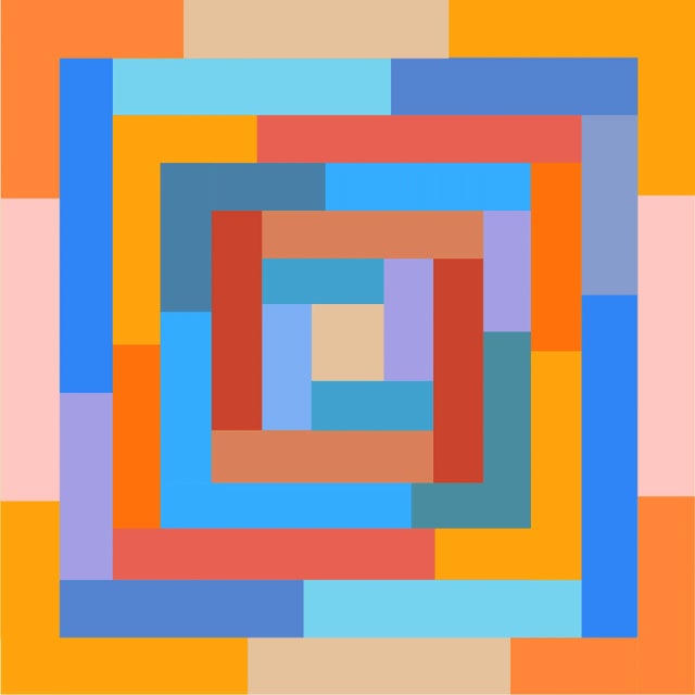 "Celebration of Spring No 1" Contemporary Geometric Print on Stretched Canvas by Sassoon Kosian For Sale