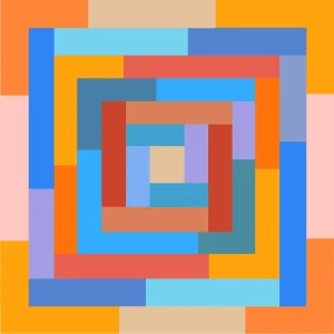 "Celebration of Spring No 1" Contemporary Geometric Print on Stretched Canvas by Sassoon Kosian