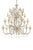 Glass Huge Transparent and Gold Ca’ Rezzonico With Leaves Murano Glass Chandelier For Sale - Image 7 of 7