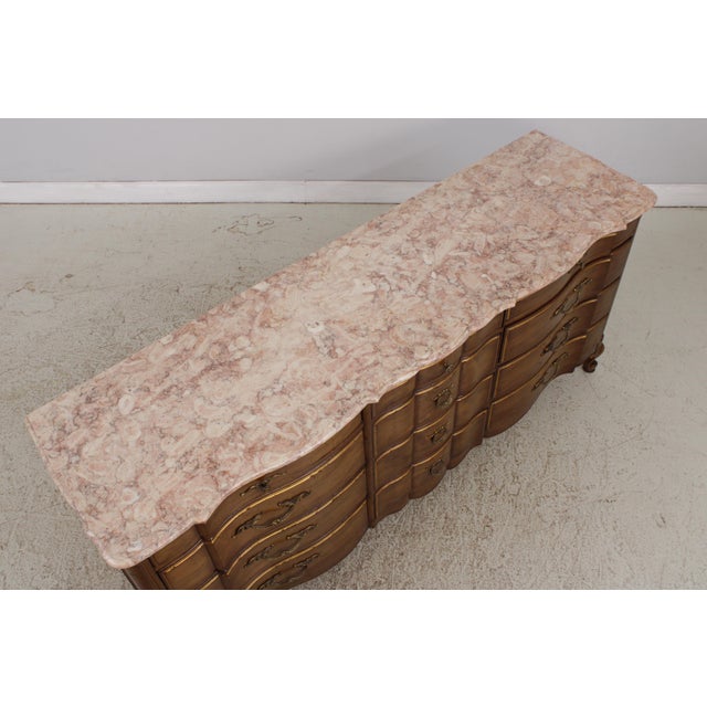 Brown Vintage French Provincial Mahogany Marble Top Dresser For Sale - Image 8 of 18