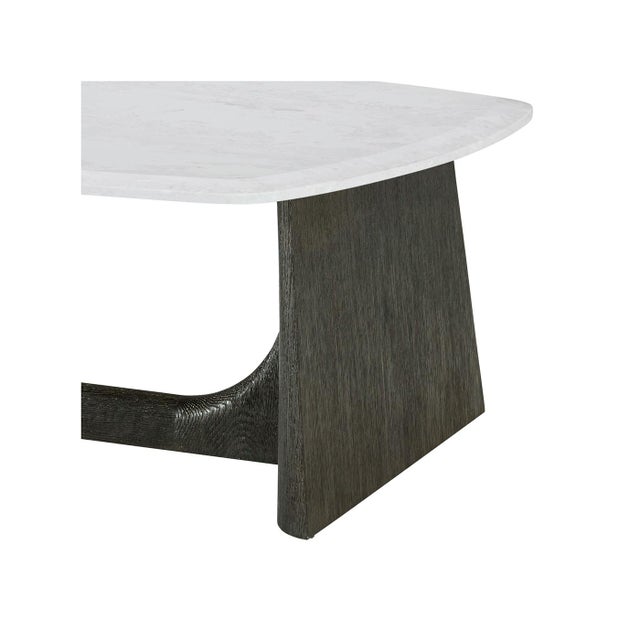 Modern Quartz Top Charcoal Coffee Table For Sale - Image 4 of 6