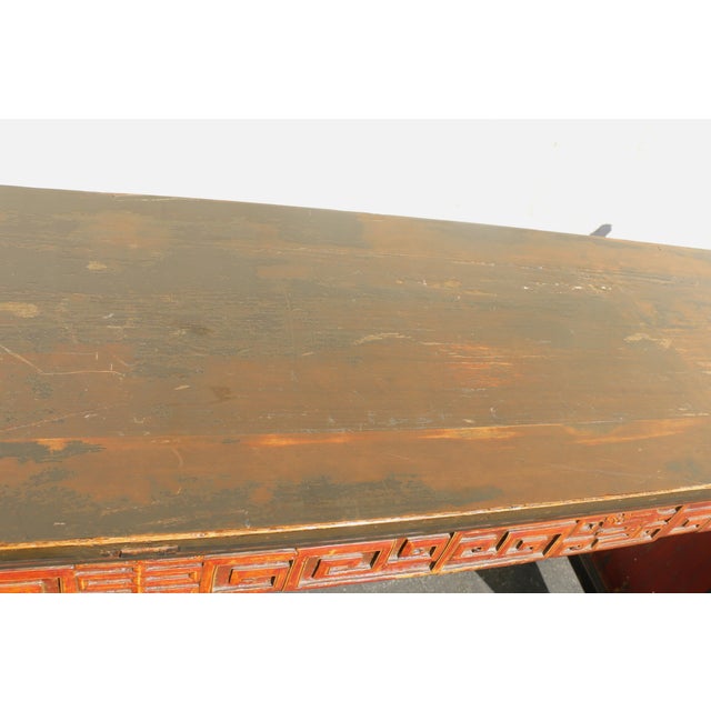 19th Century Antique Chinese Carved Altar Console Table With Everted Ends For Sale - Image 17 of 18
