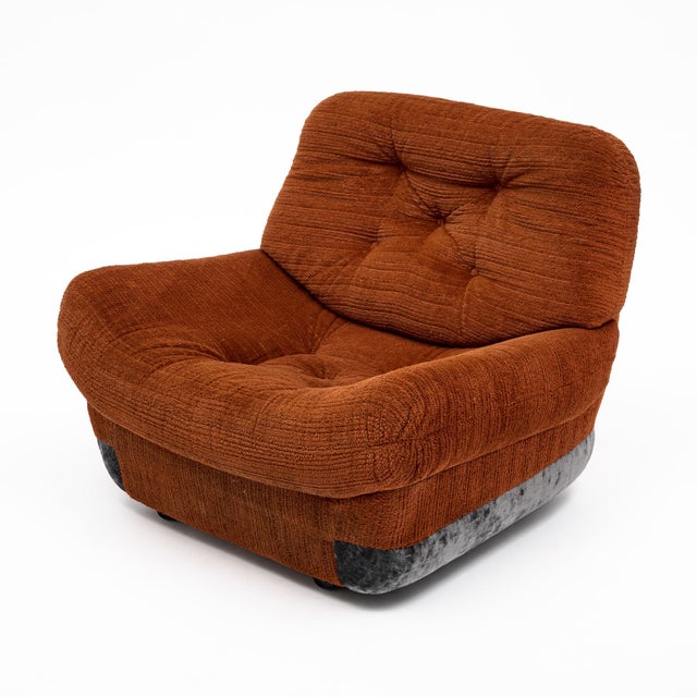 Textile Pair of Vintage Ligne Roset Lounge Armchairs, France For Sale - Image 7 of 9