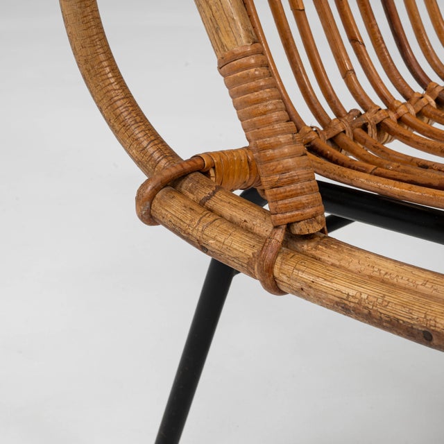 Early 20th Century French Bamboo Armchair With Metal Frame For Sale - Image 14 of 18