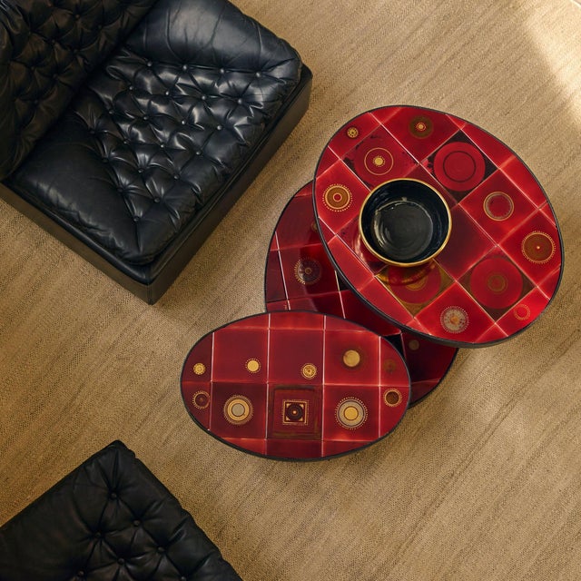 Color, movement, and pattern converge in this rare swivel coffee table by Georges Pelletier, crafted in Vallauris during...