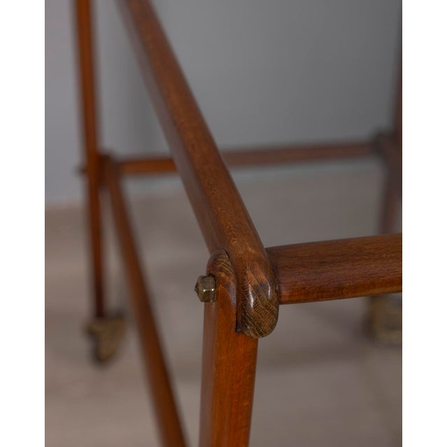 Mid-Century Modern Vintage Italian Wood and Glass Food Trolley, 1960s For Sale - Image 3 of 10