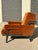 Hollywood Regency Pair of Custom Carnelian Mohair Cigar Lounge Chairs For Sale - Image 3 of 4
