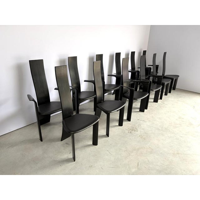 Wood Iris Chairs by Rob and Dries Van Den Berghe for Van Den Berghe Pauvers, 1990, Set of 12 For Sale - Image 7 of 10