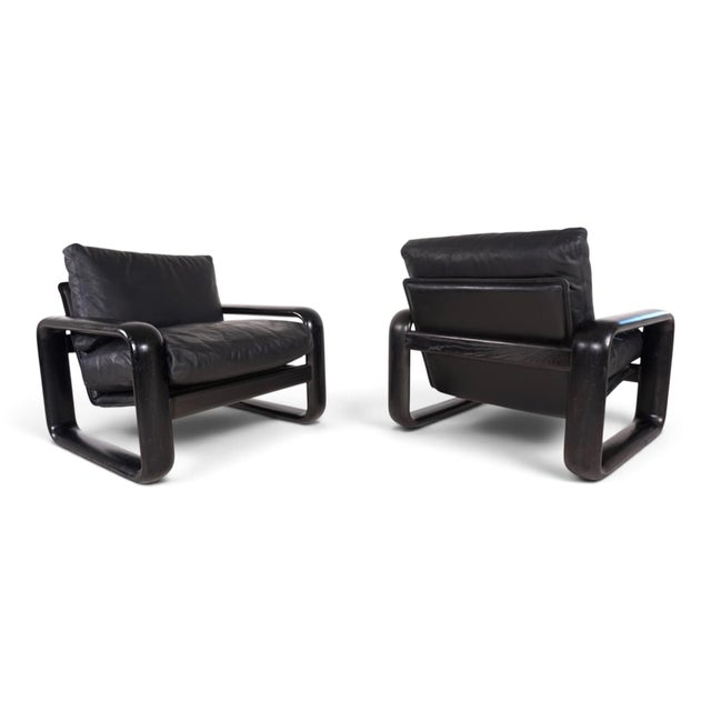 Hombre Leather Lounge Chairs by Burkhard Vogtherr for Rosenthal, 1970, Set of 2 For Sale - Image 13 of 18