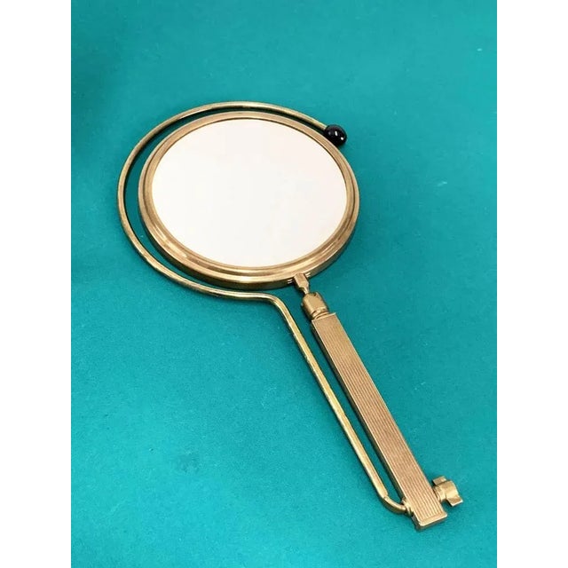 Mid-Century Modern Mid-Century French Brass Adjustable Table Mirror, 1950s For Sale - Image 3 of 18