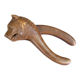 Handcarved Wood Bear Head Nutcracker, Swiss - Brienz Ca. 1900 For Sale