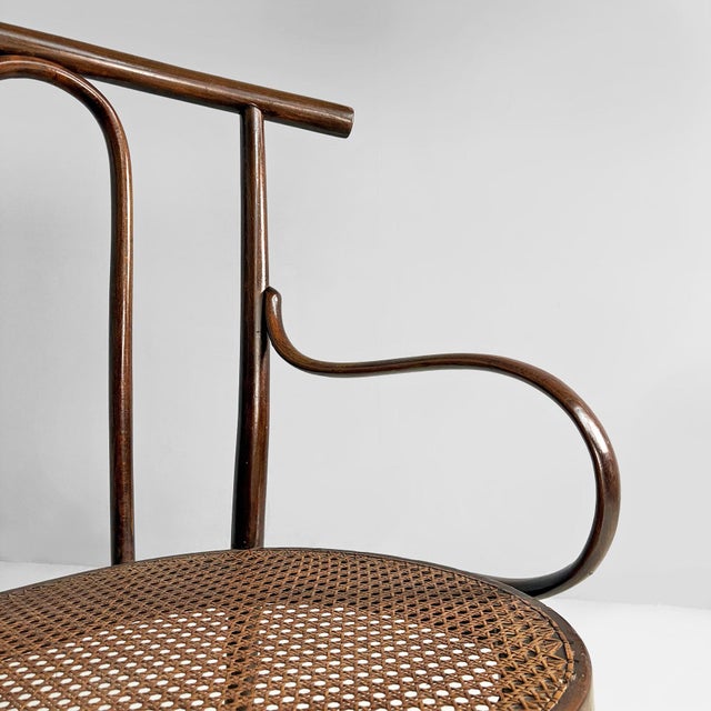 Italian Wood and Vienna Straw Bench, 1970s For Sale - Image 12 of 18