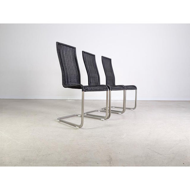 Metal Black B20 Cantilever Chairs by Jean Prouve for Tecta, Set of 3 For Sale - Image 7 of 12
