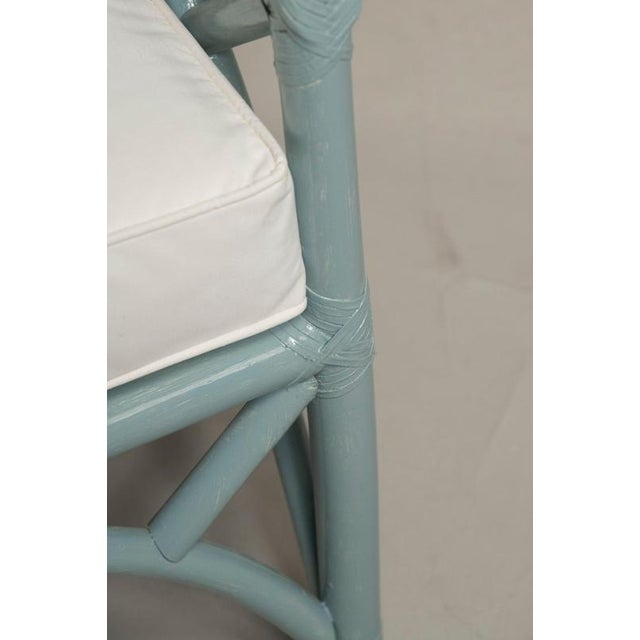 Blue-Gray Bamboo Armchairs from Vivai del Sud, 1980, Set of 2 For Sale - Image 6 of 18