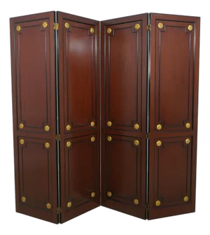 Regency 4 Panel Mahogany Folding Screen Room Divider