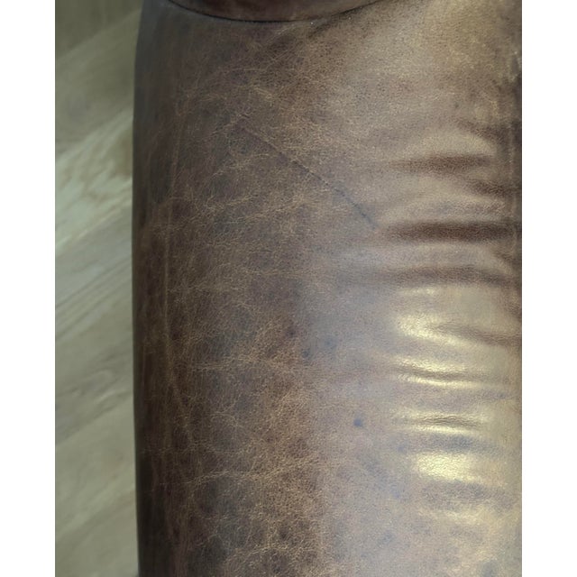 Restoration Hardware Leather Buster Chair For Sale - Image 15 of 15