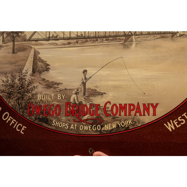 Early 1900s Owego Bridge Company Advertising Sign For Sale - Image 4 of 5