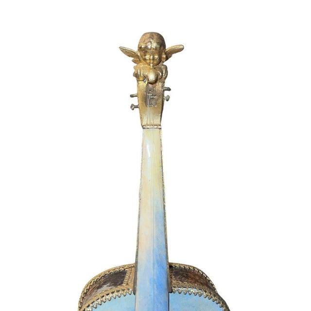 Rare 19th Century Austrian Enameled Violin Music Box For Sale - Image 10 of 10