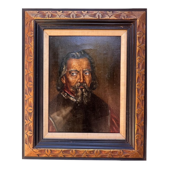 Late 20th Century Ernest Burnett Hood, British Artist, Oil on Canvas Painting, Portrait For Sale